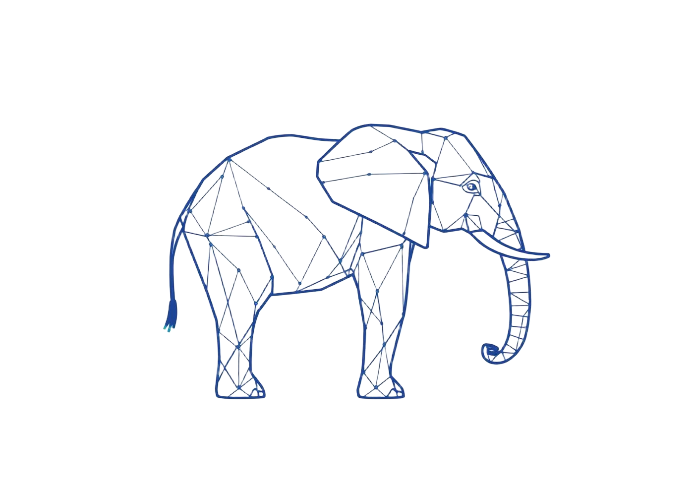 Line and node elephant illustration
